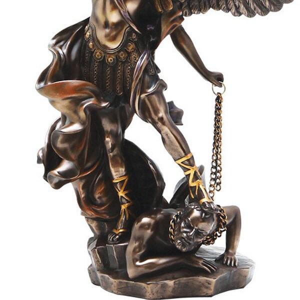 Saint Michael Traditional Bronze Statue Archangel Renaissance slaying Satan